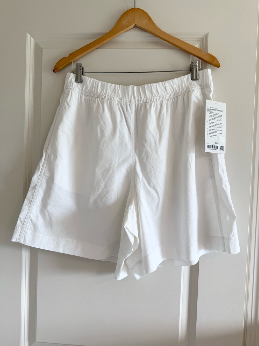 Lululemon LuluLinen High-Rise Relaxed-Fit Short 7" WHT women’s L New